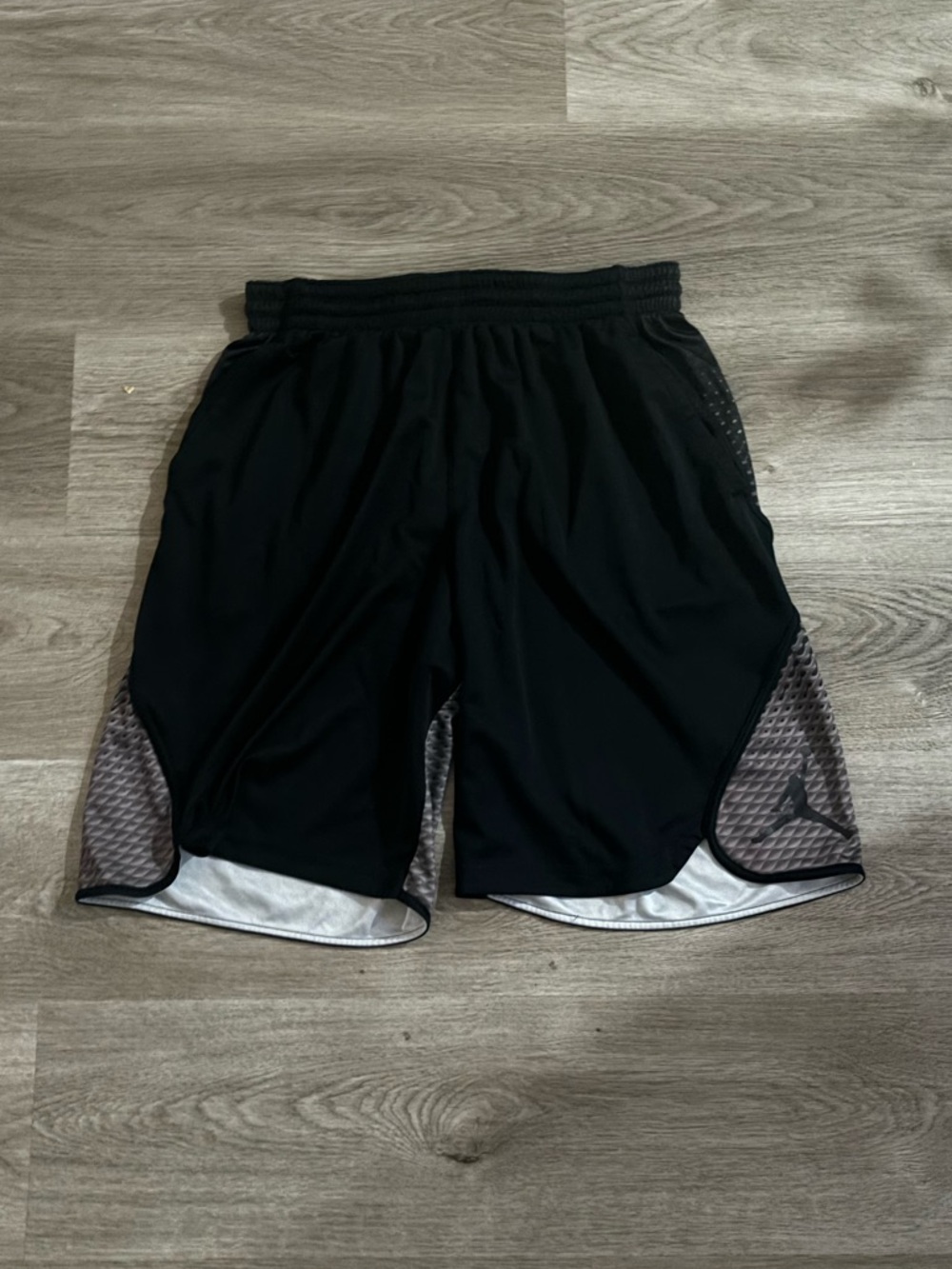 Jordan Black Athletic Mesh-Accent Shorts